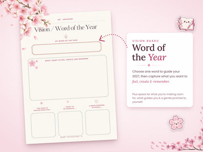 2027 Planner Printable, Cherry Blossom Journal Bundle, Monday Start Calendar, Weekly & Daily Planner, Habit Tracker, A4 PDF